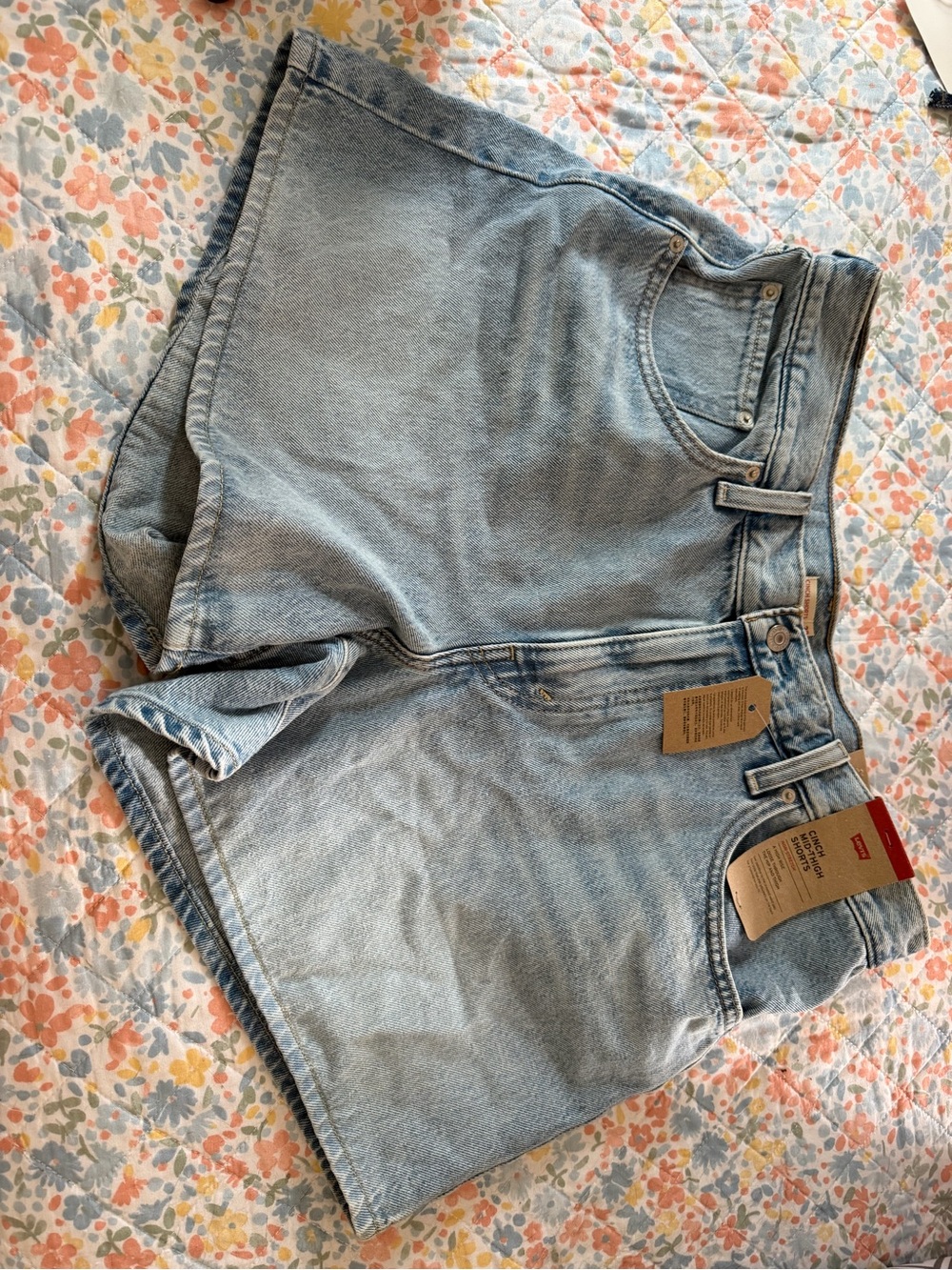 Levi's Light Wash High-Rise Denim Shorts